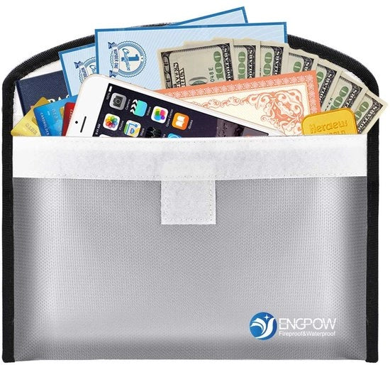 Tas documenti A5 protezione da acqua e umidità per documenti, contanti, 26 x 15 cm, piccola borsa per documenti e contanti, impermeabile e resistente all'umidità, portatile per conti, contratti, passaporto, patente, denaro