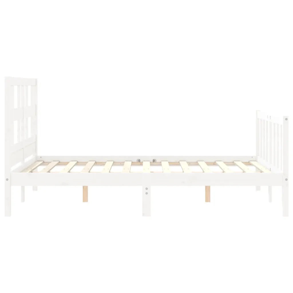 Giroletto senza Materasso-Struttura Letto Bianco 140x200 cm Legno Massello Pino 821720