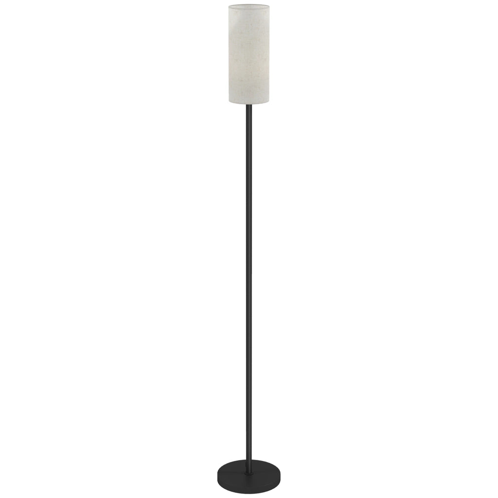 Lampada da terra ¨C zephmum ¨C bianco, telaio metallico, paralume in lino