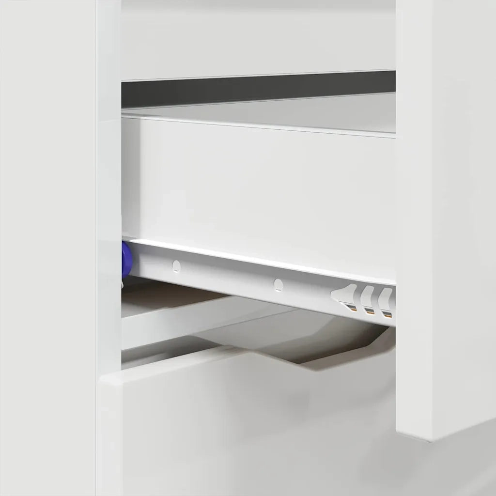 Credenza Bianco Lucido 100 x 30 x 65,6 Legno multistrato