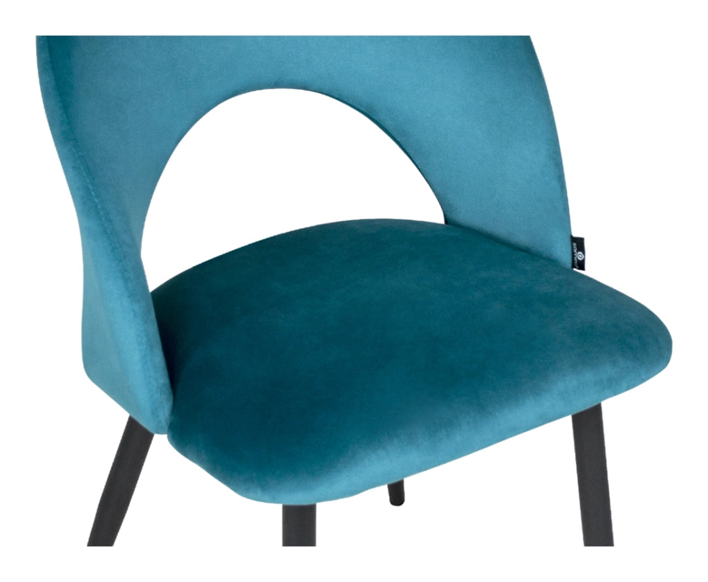 Sedia da pranzo imbottita in velluto blu petrolio - Zoe (2 pz) - SD27ZOPM
