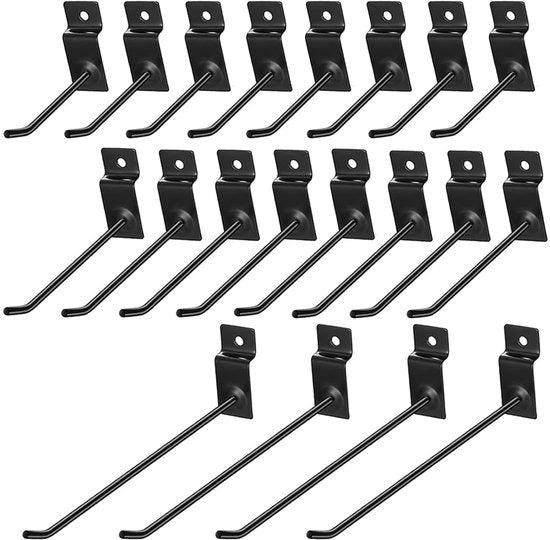 Hanger per tavolo da lavoro 20 pezzi - Sostegni robusti per tavolo - Hanger per strumenti - Acciaio inossidabile - Finitura nera opaca - Progettazione spaziale - Set di hanger