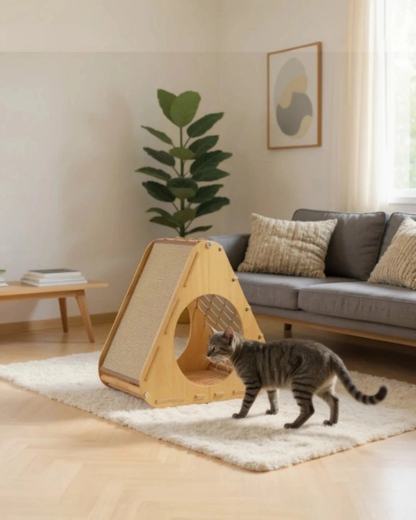 Casa per gatti AUREA con tiragraffi in sisal e rifugio per il riposo 66 x 52 x 55 cm