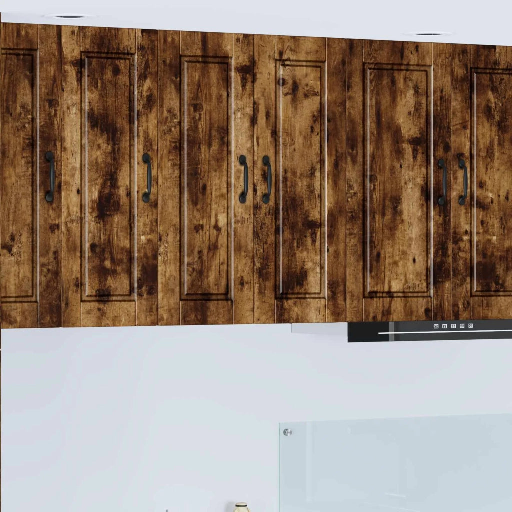 Pensile da cucina | Armadietto a muro PORTO 2 pz Rovere fum¨¦ 30 x 31 x 80 cm