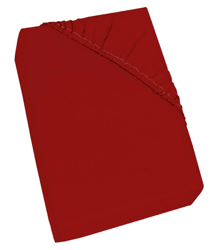 Lenzuolo Sotto 1 Piazza e Mezzo con Angoli ed Elastico Tinta Unita Rosso