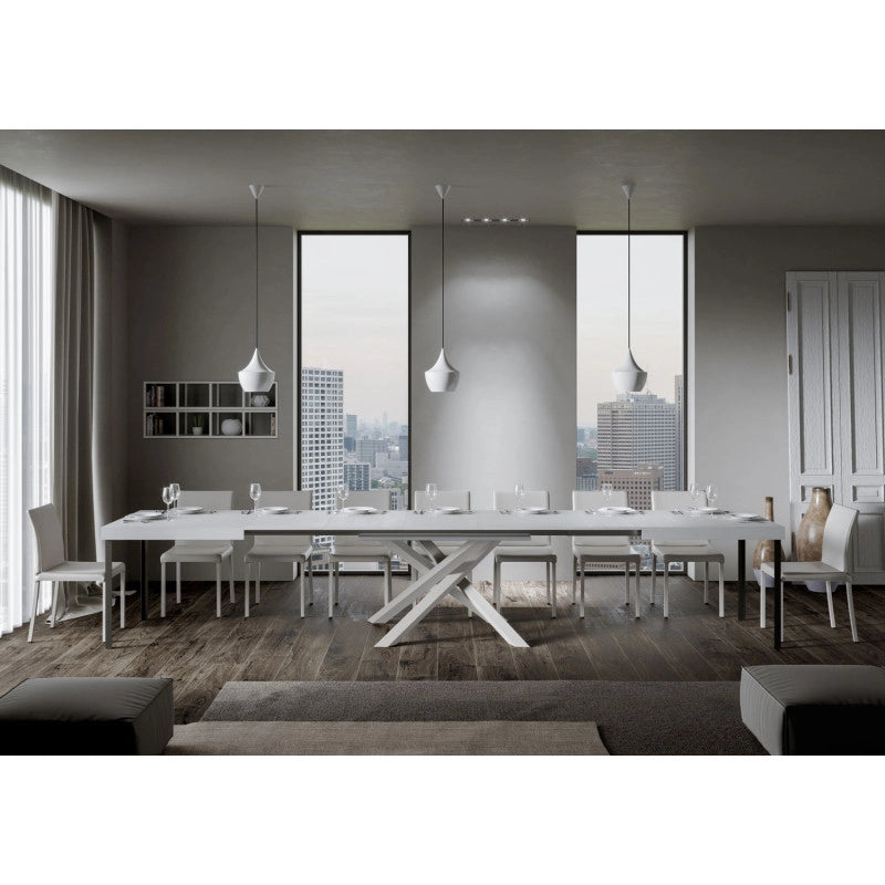 Tavolo allungabile 200/460x90 cm Volantis telaio Bianche - Bianco Frassino