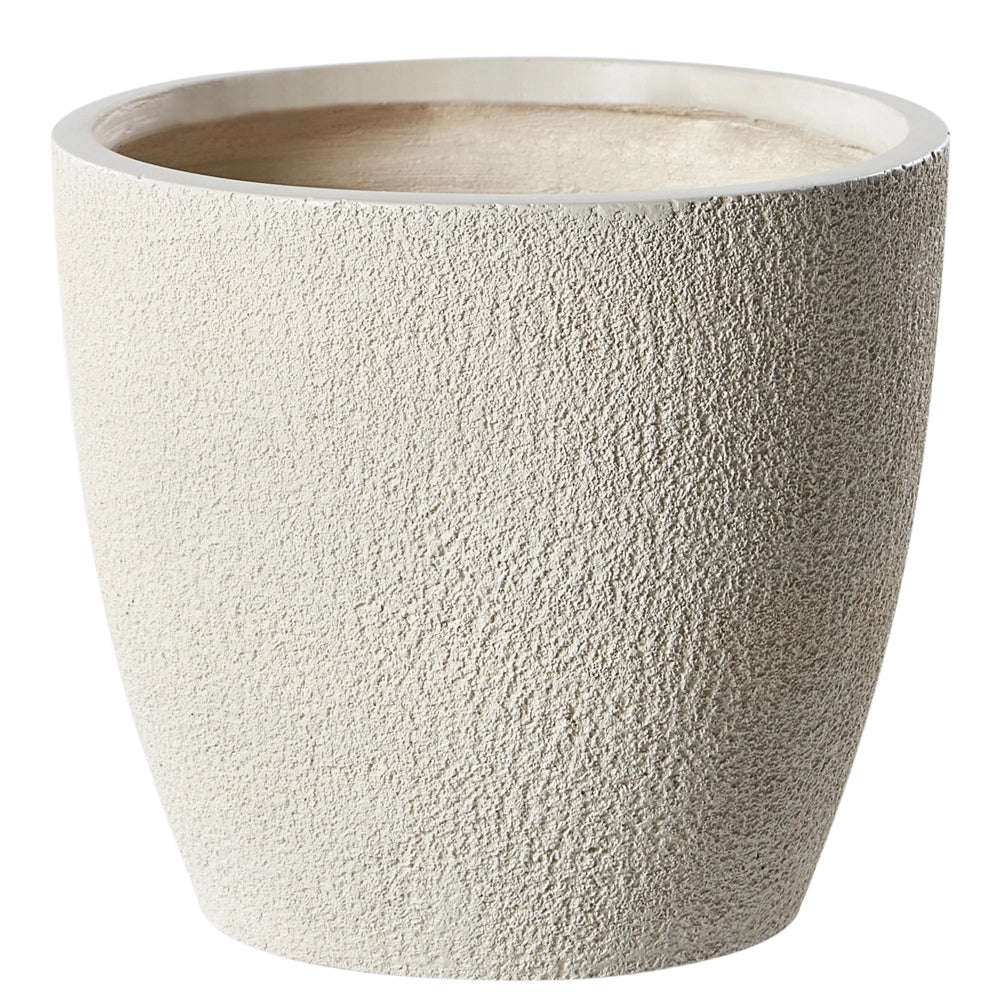 Vaso da fiori in argilla bianco sporco 36 x 36 x 32 cm per interni ed esterni resistente alle intemperie