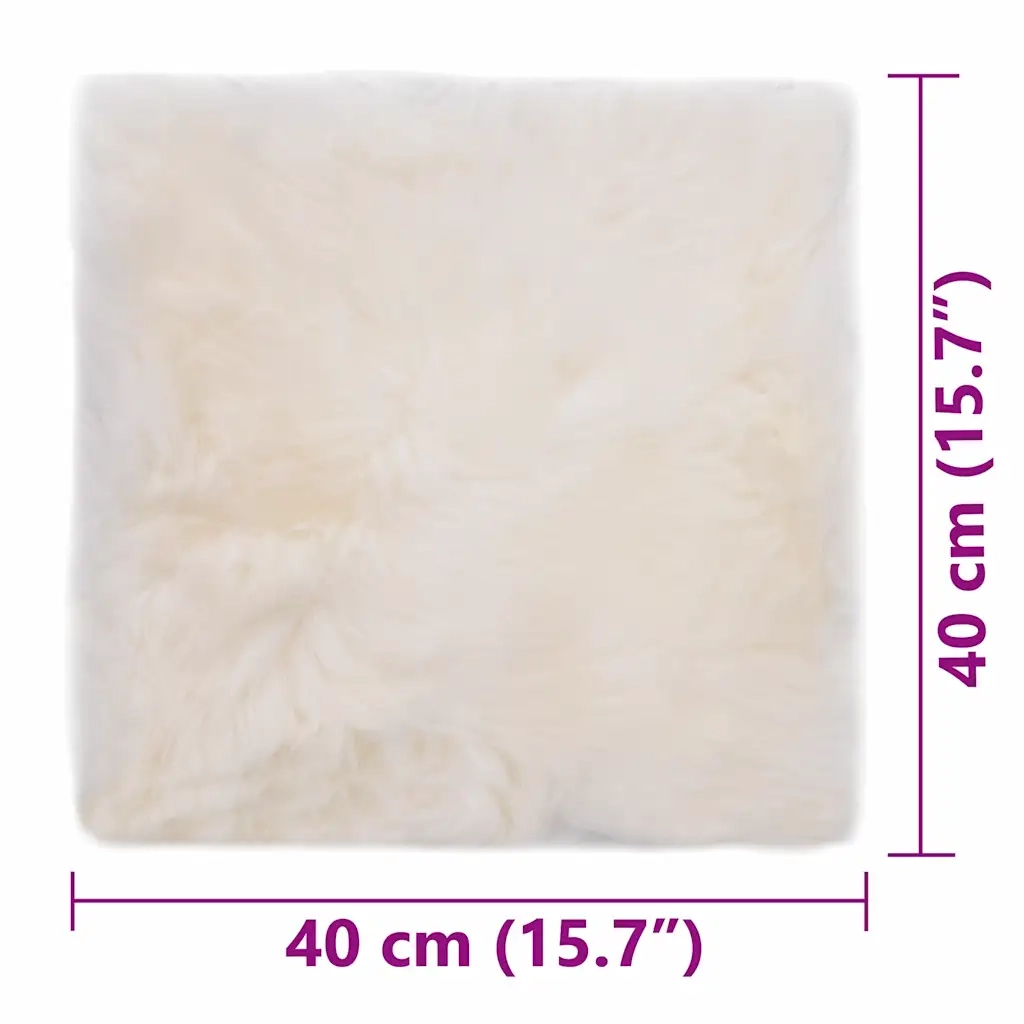 Cuscini per Sedie 2 pz | Cuscini per sedie Bianco 40x40cm in Vera Pelle di Montone