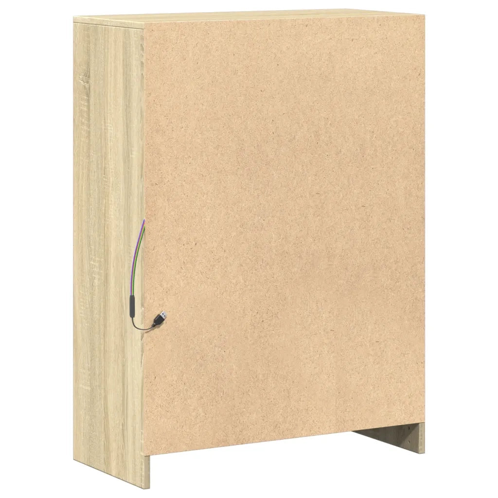Credenza con LED-Buffet-Armadio da cucina Rovere Sonoma 72x34x100cm in Legno Multistrato