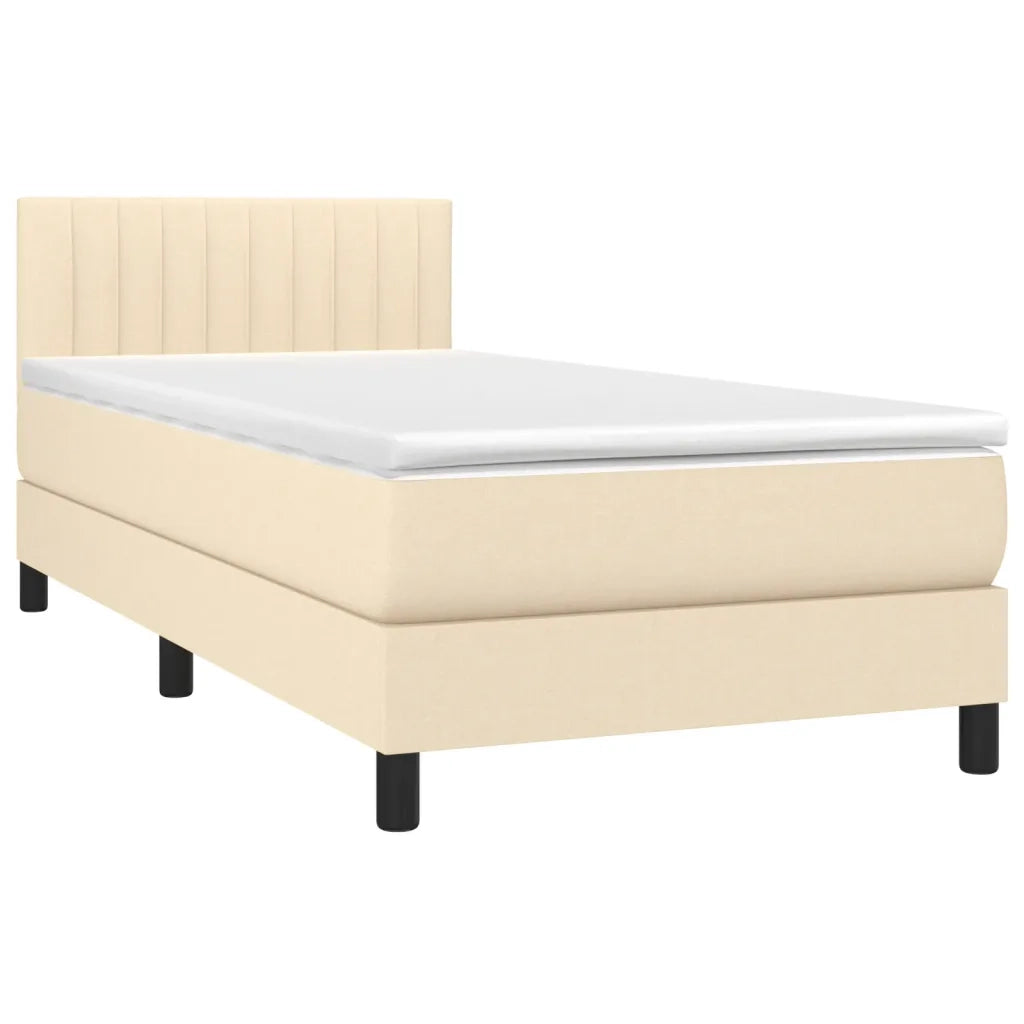 Letto a Molle con Materasso e LED Crema 90x190 cm in Tessutocod mxl 122717