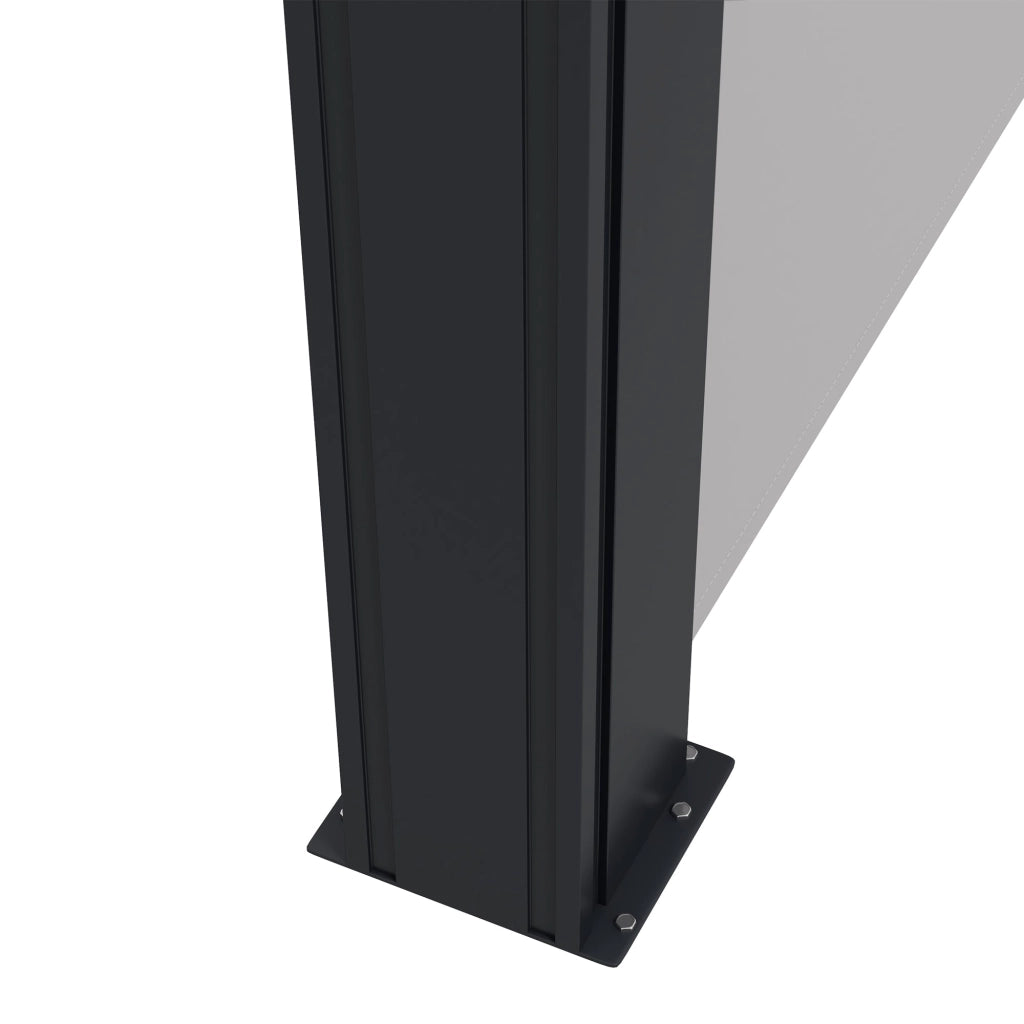 Tenda Laterale Retrattile 400x180 cm con Maniglia in Metallo Alluminio e Poliestere Grigio Chiaro