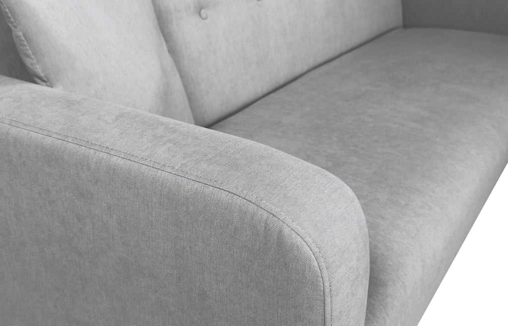 Divano letto clic clac in tessuto vellutato grigio, divano 3 posti - Henry - DL-HE01FBC