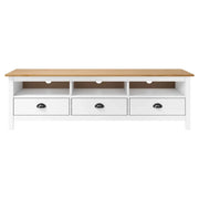 Mobile Porta TV Hill Bianco 158x40x47 cm in Legno di Pino 288930