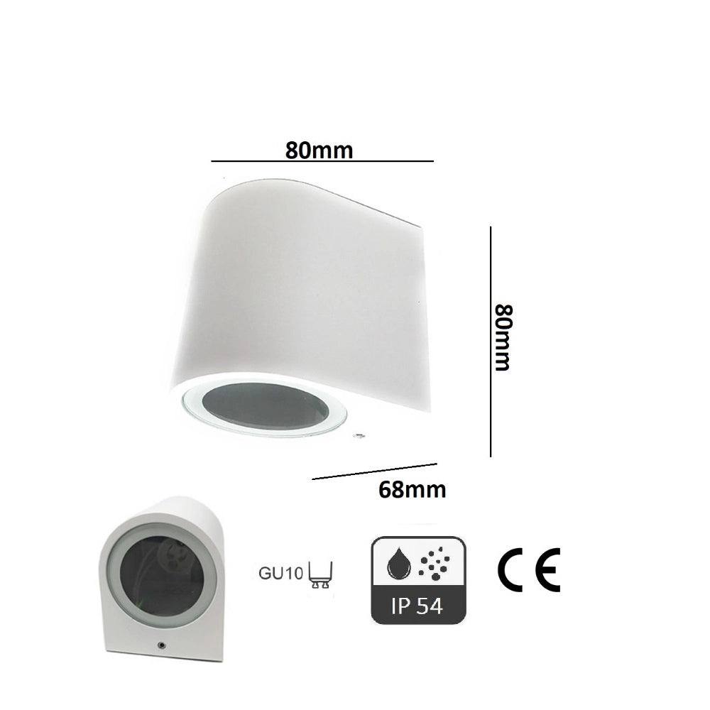 APPLIQUE LAMPADA DA PARETE A MURO GU10 LED PER INTERNO ESTERNO FARETTO 6500K