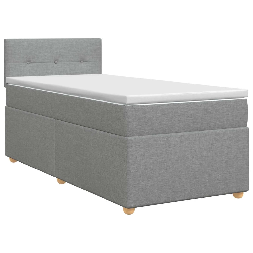 Letto box spring con materasso Grigio Chiaro 100 x 200 cm 3450888