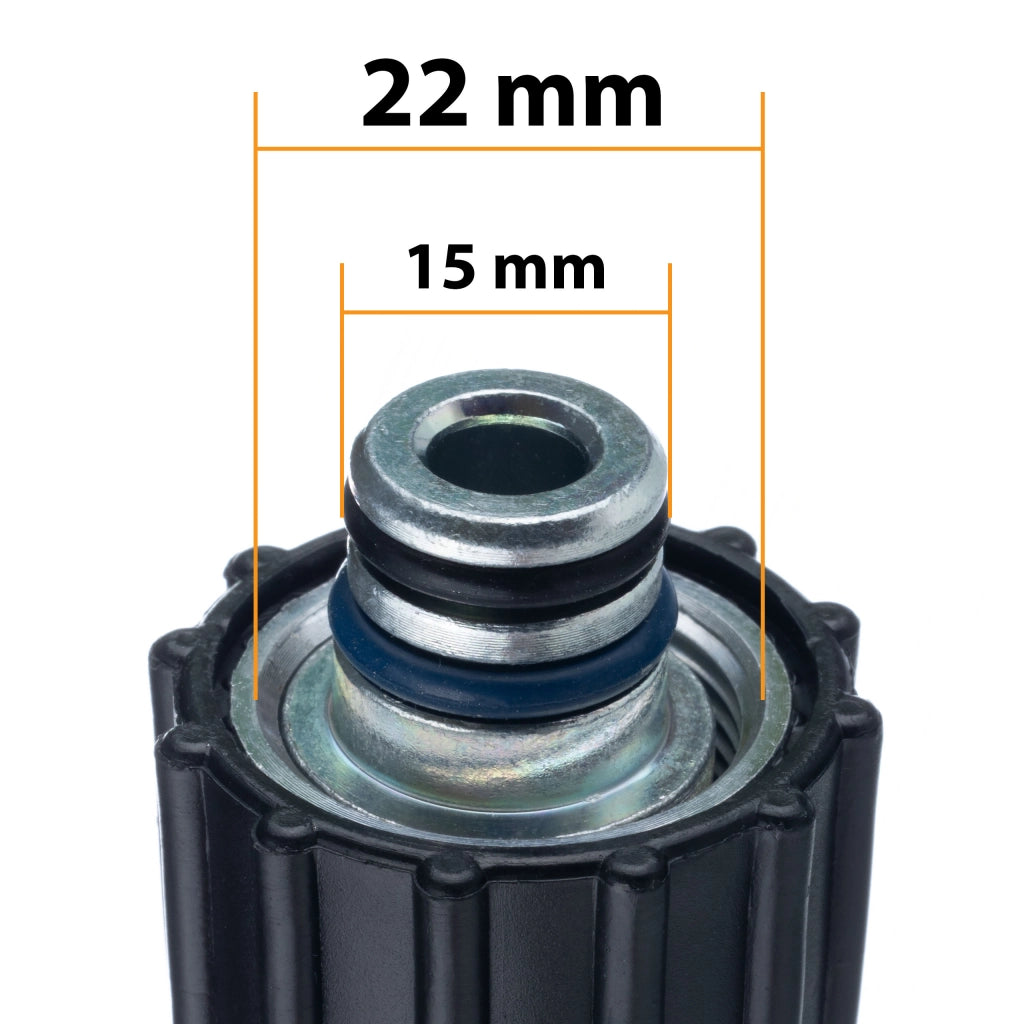 Tubo Alta Pressione 10m Click-M22 – Nylon e PVC, 200 Bar, 60°C | Compatibile con Idropulitrici Parkside PHD 100–135