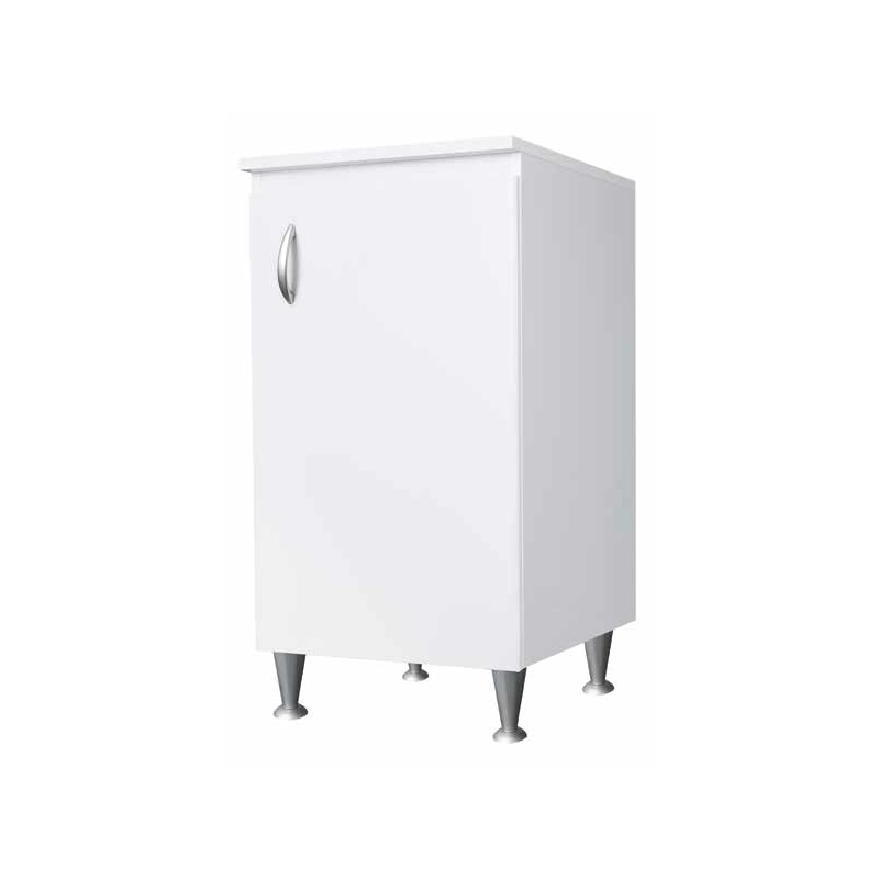 Mobile lavanderia 1 anta 45x50 cm piedini regolabili  Legno idrofugo bianco  Ripiano interno  Negrari