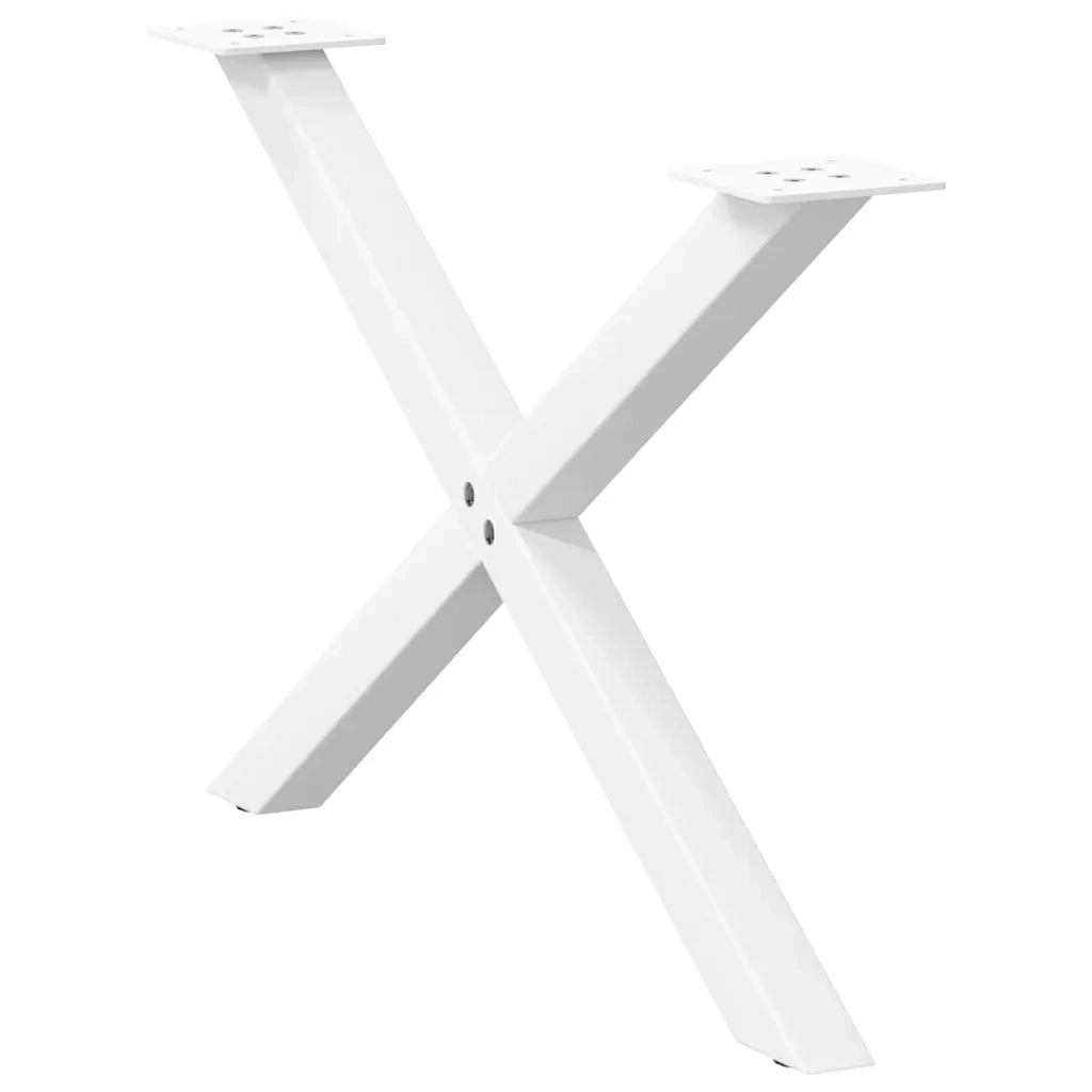 Gambe per Tavolino da Caffè a Forma di X 2 pz Bianche 70x(42-43) cm Acciaio 4012905
