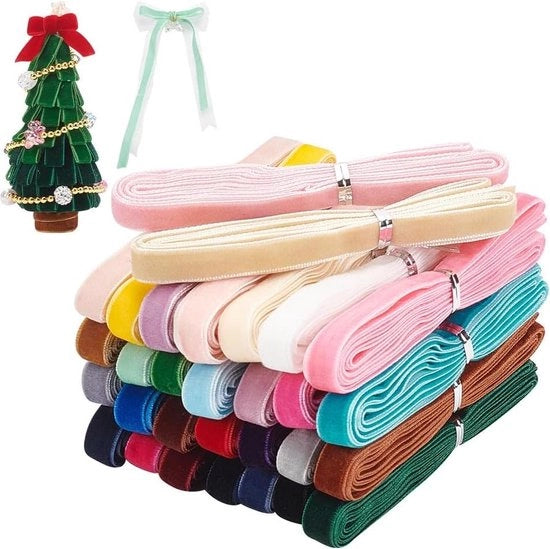 Set di setole in flanella - 60 metri singolo - 30 colori di setole in seta - 15 cm larghezza - setole in flanella in poliestere - setole per choker - regalo per matrimonio - decorazione per capelli - decorazione per la casa