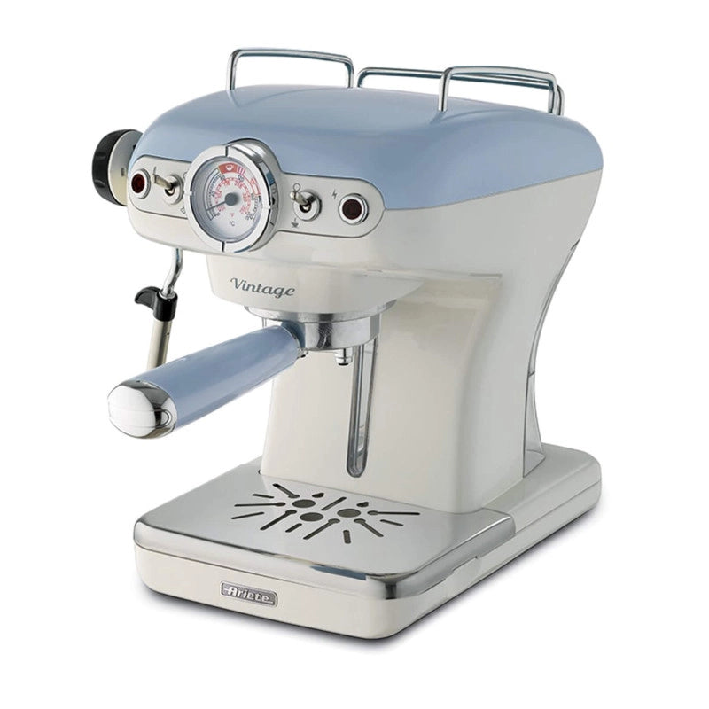 Macchina da caffè espresso - Per polvere e cialde ESE - Filtro 1 e 2 tazze - Montalatte - 850W - Celeste