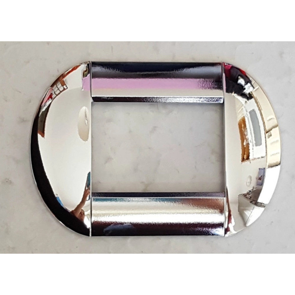 Trade Shop - Placca Placche Placchette Compatibili Living International Light Bombate Bticino - Cromo -3 Fori     -