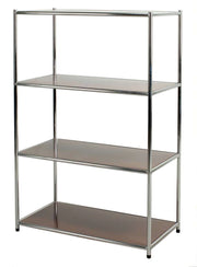 Easy scaffale metallico libreria cromata con 4 ripiani marroni  40x80x120  cucina bagno garage cabina armadio