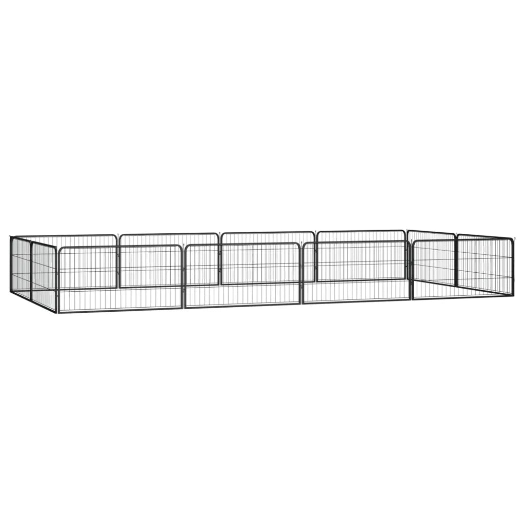 Box Cani 12 Pannelli Nero 100x50 cm Acciaio Verniciato Polvere cod mxl 44998
