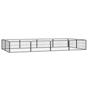 Box Cani 12 Pannelli Nero 100x50 cm Acciaio Verniciato Polvere cod mxl 44998