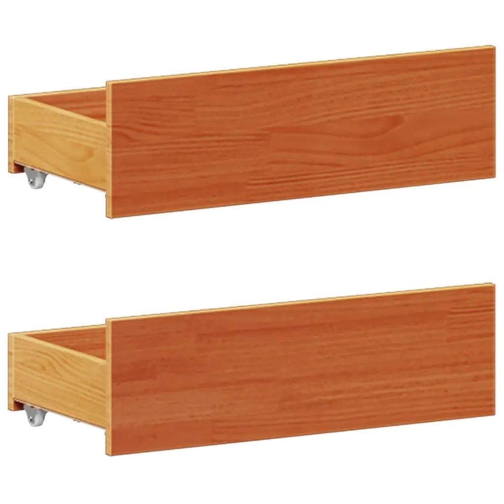 Letto Libreria senza Materasso Marrone Cera 140x200 cm in Pino 3308923