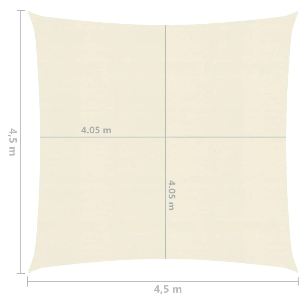Vela ombreggiante 160 g/m² 4,5 x 4,5 m HDPE crema 02_0009089