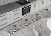 Tappeto Passatoia Cucina Antiscivolo Sottolavello Lavanda Cuor Carretto Grigio - 50x50 - Grigio