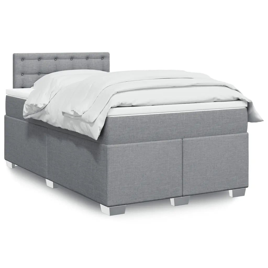 Giroletto a Molle con Materasso Grigio Chiaro 120x190cm Tessuto 3285841