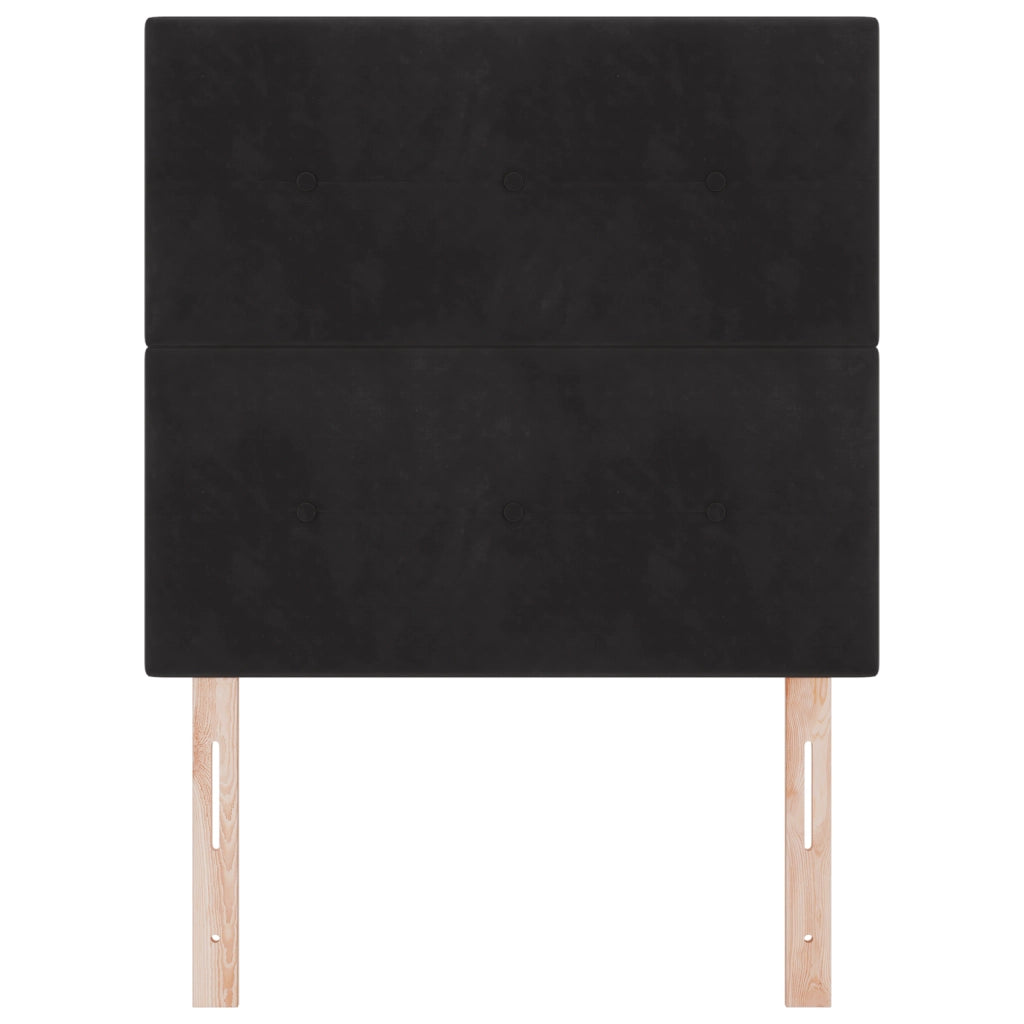 Testiera  Bottoni Trapuntata Nera 90 cm Velluto