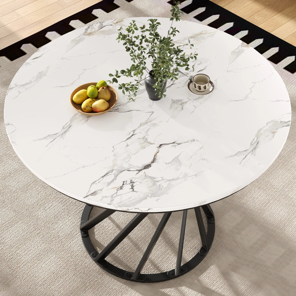 Tavolo da pranzo per 4 persone con piano in MDF e gambe in metallo, per cucina e soggiorno, nero, 80 × 80 × 76 cm