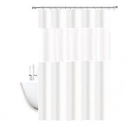 Trade Shop - Tenda Doccia Vasca Impermeabile Antimuffa Bianco 3d 180 X 220 Cm Giuntura 52134 -