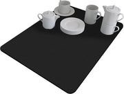 Mat di asciugatura per piatti 30x40 cm - mat di asciugatura per caffè rapido - mat di asciugatura assorbente - protezione antiscivolo per piano di lavoro - supporto per l'acqua di cucina - modello nero