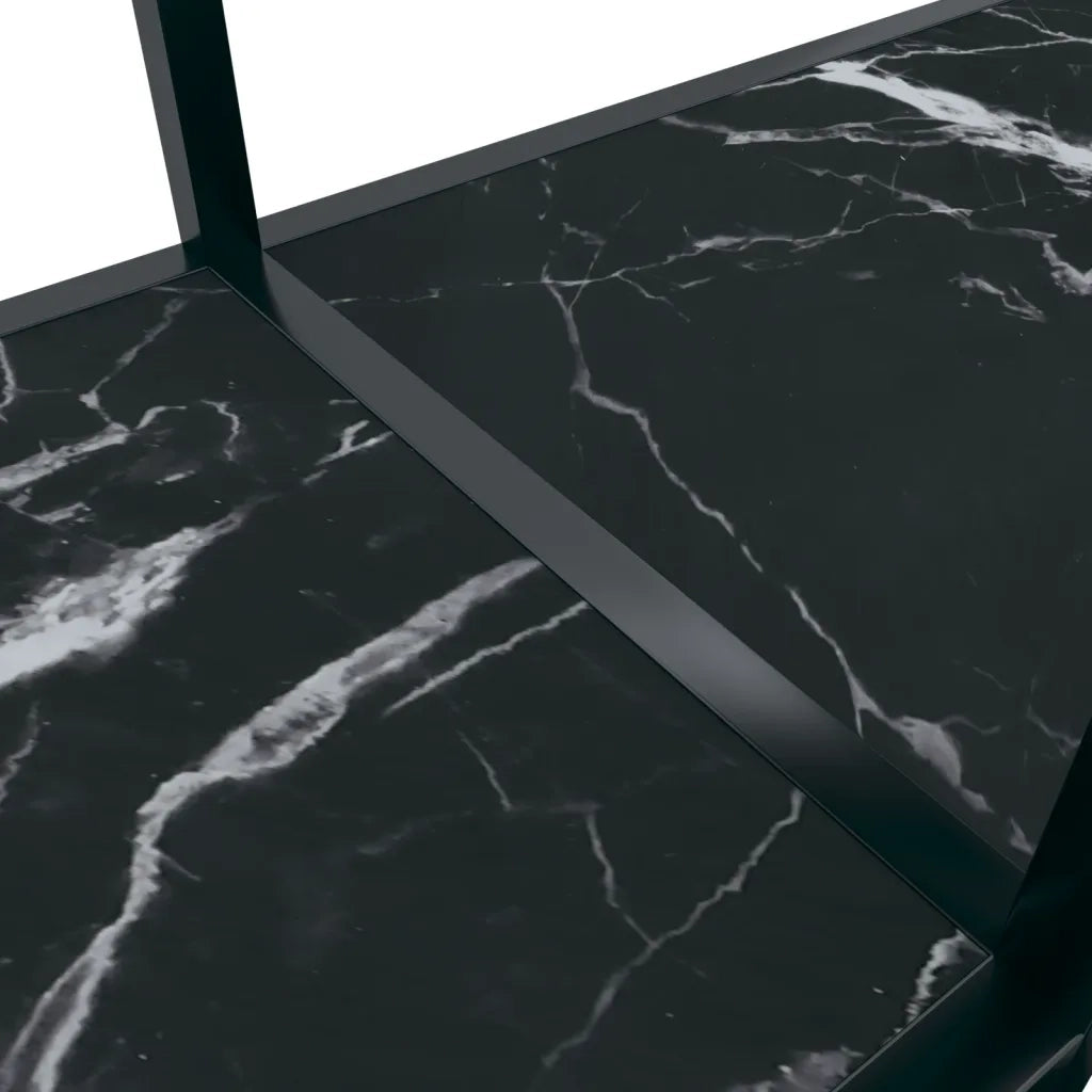 Tavolo Consolle Nero 180x35x75,5 cm in Vetro Temperato 331705