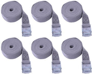 Pacchetto di 6 cinture di fissaggio con rasoio, cinture di fissaggio per portatori di bicicletta, cinture di rapida fissazione, cinture di fissaggio per bagagli, elastici, per campeggio, esterni e trasporto auto, ecc. (25 mm * 6 m, grigio beige)