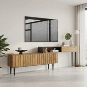 Cassettiera TV in MDF colore legno naturale lunghezza 120 cm