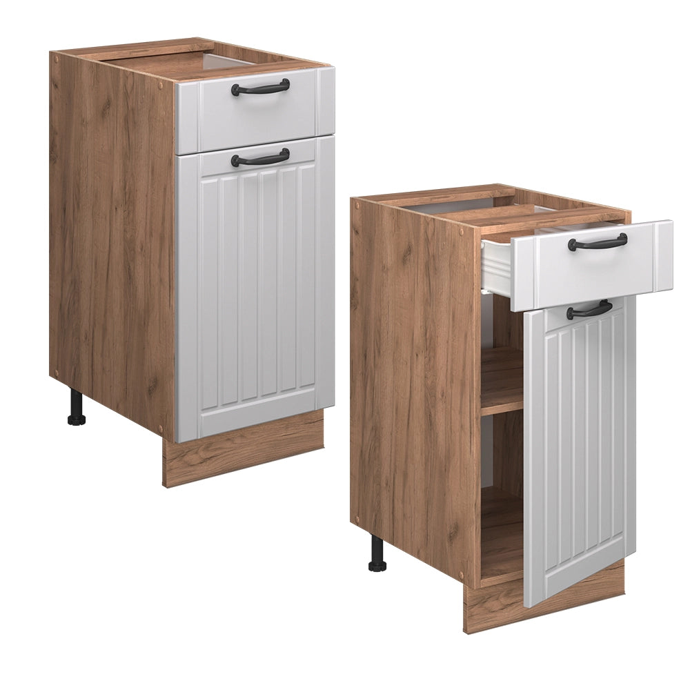 Vicco Mobiletto base per cucina Bianco casa di campagna 40 cm , PL Antracite