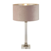 Lampada Da Scrivania Scarborough Acciaio Ottone Velluto Rosa 1 Luce E27