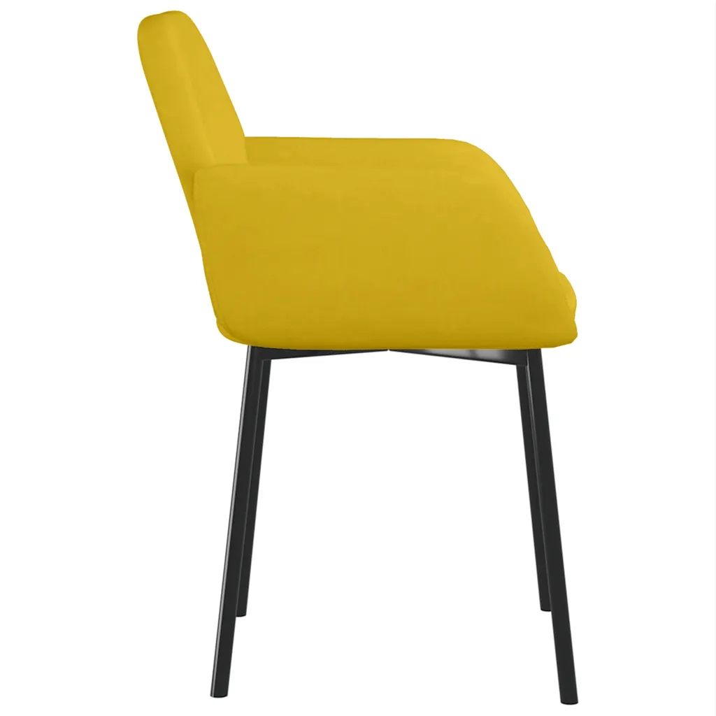 Sedie da Pranzo 2 pz Gialle in Velluto cod mxl 16481