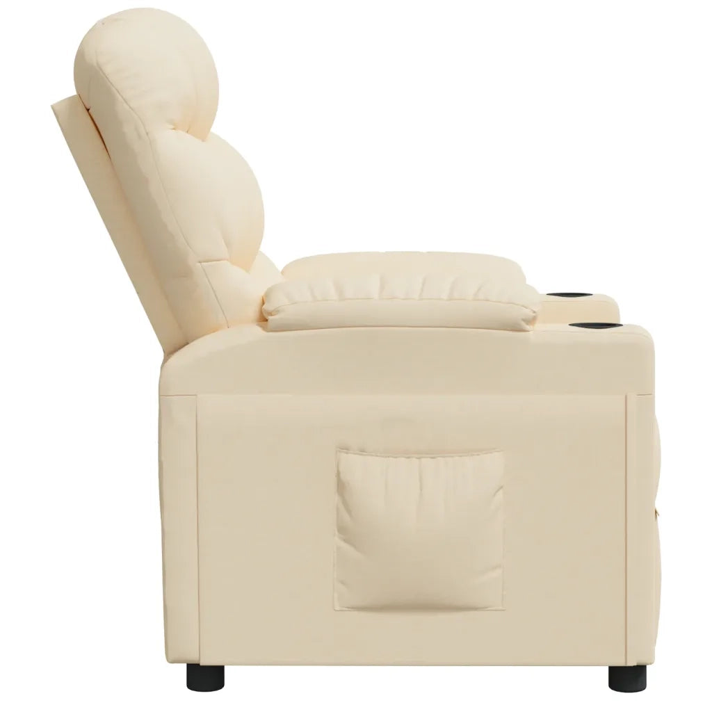 Poltrona Reclinabile in Tessuto Crema 348079