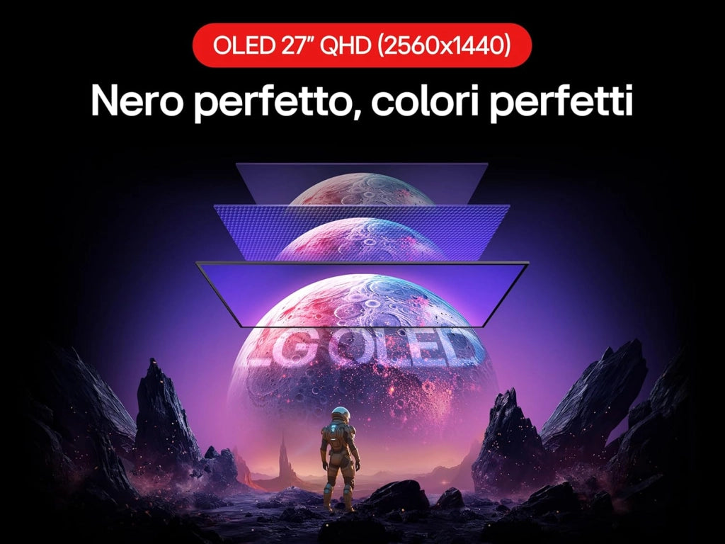 UltraGear OLED 27GX790A Monitor Gaming 27", QHD (2560x1440), OLED, 480Hz, 0,03ms (GtG), G-Sync, FreeSync Premium Pro, HDR True Black 400, HDMI 2.1, DisplayPort 2.1, Nero