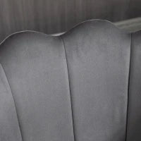 Set da 2 Sgabelli da Bar Vellutati con Poggiapiedi e Base in acciaio, 59x52x90cm, Grigio