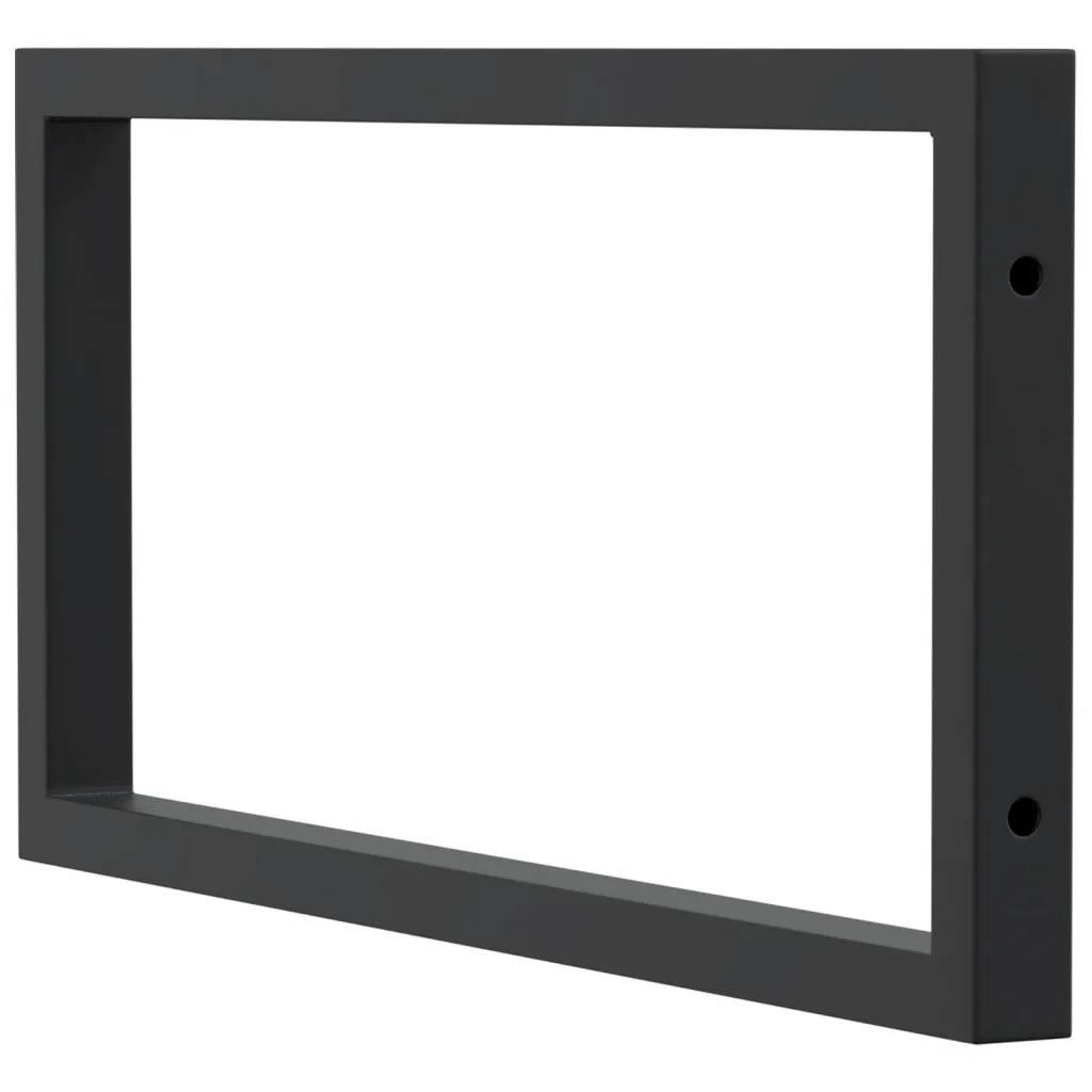 Reggimensole per Lavabo 2 pz-Supporti per mensole a muro Nere Rettangolari in Acciaio 730755