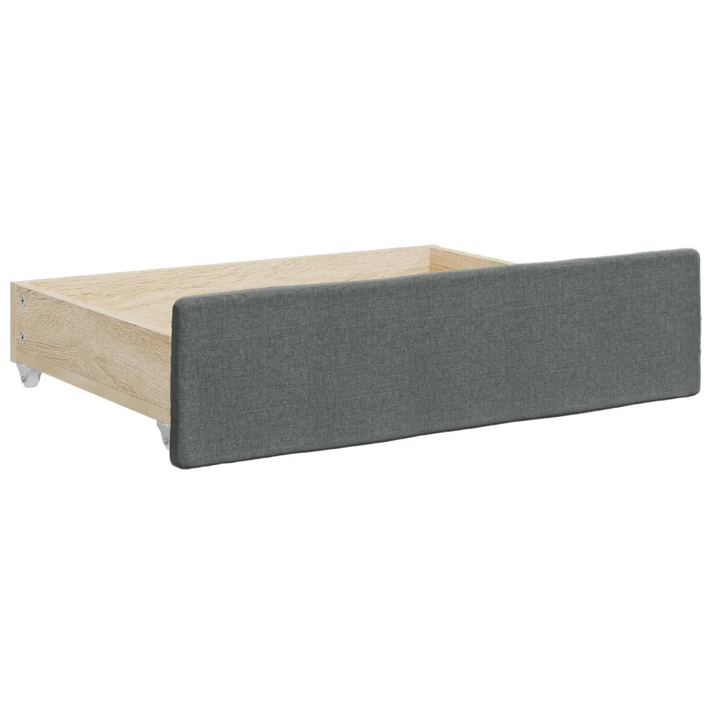 Divano letto | Sof¨¤ letto | Letto singolo Estraibile Cassetti Grigio Scuro 80x200cm Tessuto