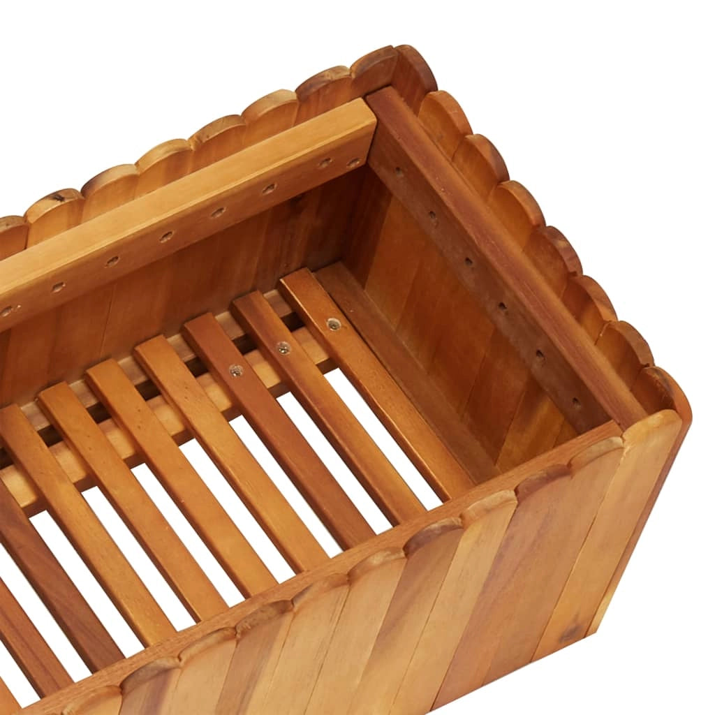 Fioriera rialzata per piante e fiori giardino 150 x 30 x 25 cm legno massello di acacia 02_0000998