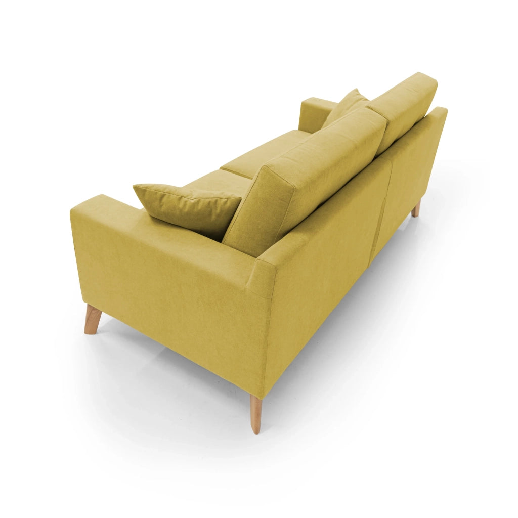 Danish Divano moderno in tessuto morbido impermeabile T02 206 cm giallo