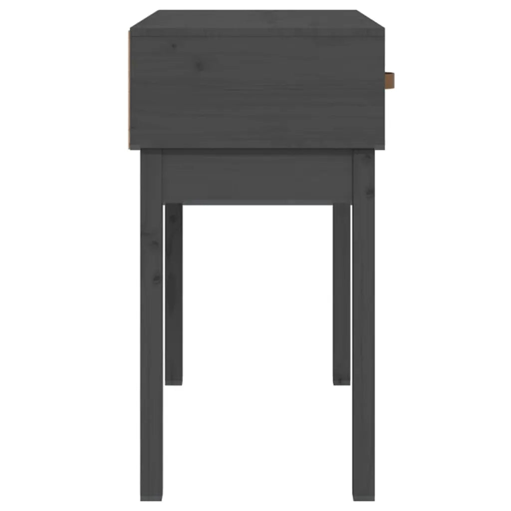 Tavolo Consolle Grigio 76,5x40x75 cm in Legno Massello di Pino 821751
